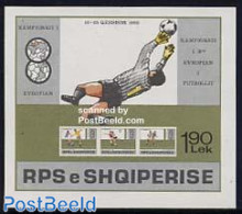 Albania 1988 European Football Games S/s, Mint NH, Sport - Football - Stamps On Stamps - Briefmarken Auf Briefmarken