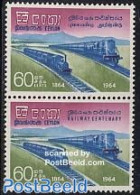 Sri Lanka (Ceylon) 1964 Railways Centenary 2v [:], Mint NH, Transport - Railways - Trains