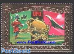 Central Africa 1978 UPU Centenary 1v Gold, Mint NH, Nature - Transport - Horses - Post - U.P.U. - Concorde - Aircraft .. - Post