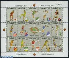 Colombia 1982 World Cup Football 15v M/s, Mint NH, Sport - Football - Sport (other And Mixed) - Colombia
