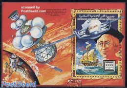 Comoros 1992 Explorers S/s, Mint NH, History - Transport - Explorers - Ships And Boats - Space Exploration - Explorateurs