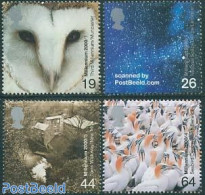 Great Britain 2000 Millennium, Nature 4v, Mint NH, Nature - Science - Birds - Birds Of Prey - Owls - Astronomy - Other & Unclassified