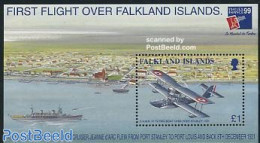 Falkland Islands 1999 Philexfrance S/s, Mint NH, Transport - Philately - Aircraft & Aviation - Ships And Boats - Vliegtuigen