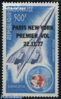 Gabon 1977 Paris-New York Flight 1v, Mint NH, Transport - Aircraft & Aviation - Ungebraucht