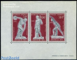 Gabon 1972 Olympic Games Munich S/s, Mint NH, Sport - Athletics - Olympic Games - Art - Sculpture - Ongebruikt