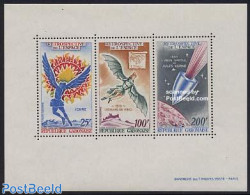 Gabon 1970 Space Conquest S/s, Mint NH, Science - Transport - Inventors - Space Exploration - Art - Authors - Leonardo.. - Unused Stamps