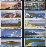 Greece 2004 Tourism 10v Coil, Mint NH, Nature - Transport - Various - Trees & Forests - Ships And Boats - Mills (Wind .. - Nuevos