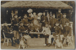 Germany 1909 Postcard Photo Militaria Soldier Drinking Beer Next To Dog From Münsterlager To Meppen Editor Schubert Used - Andere & Zonder Classificatie