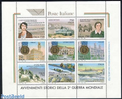 Italy 1995 End Of World War II 9v M/s, Mint NH, History - Transport - Decorations - Militarism - World War II - Automo.. - Andere & Zonder Classificatie