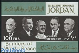 Jordan 1967 Famous Persons S/s, Mint NH, History - Religion - Politicians - Pope - Pausen