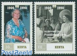 Kenia 1990 Queen Mother 2v, Mint NH, History - Kings & Queens (Royalty) - Case Reali