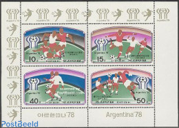 Korea, North 1977 World Cup Football 4v M/s, Mint NH, Sport - Football - Korea (Nord-)