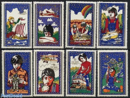 Korea, North 1979 Int. Year Of The Child 8v, Mint NH, Transport - Various - Aircraft & Aviation - Railways - Ships And.. - Avions