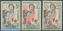 Laos 1953 Red Cross 3v, Unused (hinged), Health - Red Cross - Rode Kruis