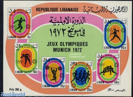Lebanon 1974 Olympic Games Munich S/s, Mint NH, Sport - Athletics - Olympic Games - Weightlifting - Leichtathletik
