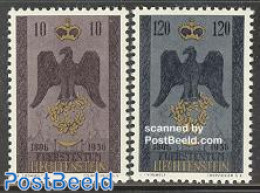 Liechtenstein 1956 Souvereinty 2v, Unused (hinged), History - Coat Of Arms - Unused Stamps