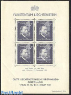 Liechtenstein 1938 J. Rheinberger S/s, Unused (hinged), Performance Art - Music - Unused Stamps