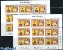 Saint Lucia 1980 Queen Mother 2 M/ss, Mint NH, History - Kings & Queens (Royalty) - Case Reali