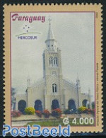 Paraguay 2002 Mercosur 1v, Mint NH, Religion - Churches, Temples, Mosques, Synagogues - Iglesias Y Catedrales