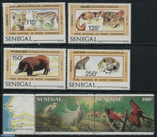 Senegal 1987 Low Casamance Park 6v (4v+[:]), Mint NH, Nature - Animals (others & Mixed) - Birds - Cat Family - Nationa.. - Naturaleza