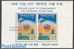 Korea, South 1973 I.M.O. S/s, Mint NH, Science - Transport - Meteorology - Space Exploration - Clima & Meteorología