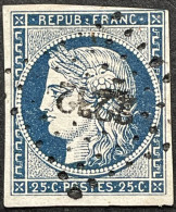 YT 4 LPC 2232 Nay Basses-Pyrénées (64) Indice 4 Cérès 1849-1850 25c Bleu (côte 65 €) France – Fggy - 1849-1850 Cérès