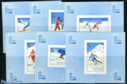 Chad 1979 Winter Olympic Games 6 S?s Imperforated, Mint NH, Sport - Olympic Winter Games - Skiing - Altri & Non Classificati