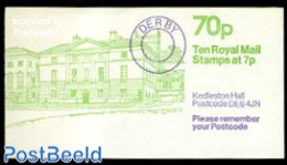 Great Britain 1979 Definitives Booklet, Kedleston, Selvedge At Left, Mint NH, Stamp Booklets - Art - Castles & Fortifi.. - Ungebraucht