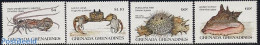 Grenada Grenadines 1985 Marine Life 4v, Mint NH, Nature - Fish - Shells & Crustaceans - Crabs And Lobsters - Fishes