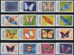 Grenada Grenadines 1991 Definitives, Butterflies 16v, Mint NH, Nature - Butterflies - Grenade (1974-...)