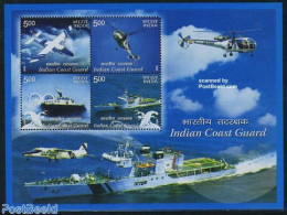 India 2008 Coast Guard S/s, Mint NH, Transport - Helicopters - Aircraft & Aviation - Ships And Boats - Ongebruikt