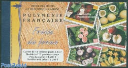 French Polynesia 1999 Fruits 12v In Booklet, Mint NH, Nature - Fruit - Stamp Booklets - Ongebruikt