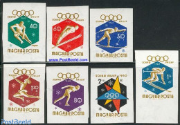 Hungary 1960 Olympic Winter Games 7v Imperforated, Mint NH, Sport - Ice Hockey - Olympic Winter Games - Skiing - Nuovi