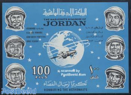 Jordan 1965 Cosmonauts Overprint S/s, Mint NH, Transport - Space Exploration - Jordan