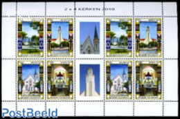 Aruba 2010 Churches M/s (with 2 Sets), Mint NH, Religion - Churches, Temples, Mosques, Synagogues - Eglises Et Cathédrales