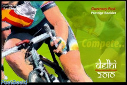 Guernsey 2010 Commonwealth Games Prestige Booklet, Mint NH, Sport - Cycling - Sport (other And Mixed) - Swimming - Ten.. - Ciclismo