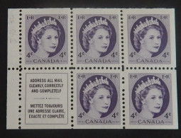 CANADA BLOC DE 5 X YT 270 NEUFS**MNH + UN TIMBRE PUBLICITAIRE" ELISABETH II" ANNÉE 1954 - Nuovi