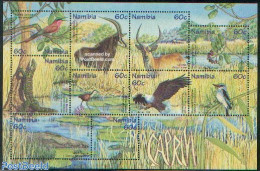 Namibia 1998 Flora, Fauna 10v M/s, Mint NH, Nature - Animals (others & Mixed) - Birds - Crocodiles - Namibië (1990- ...)