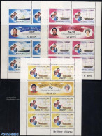 Saint Kitts/Nevis 1981 Charles & Diana Weding 3 S/s, Mint NH, History - Transport - Charles & Diana - Kings & Queens (.. - Case Reali