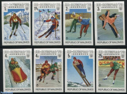 Maldives 1976 Olympic Winter Games 8v Imperforated, Mint NH, Sport - (Bob) Sleigh Sports - Ice Hockey - Olympic Winter.. - Winter (Varia)