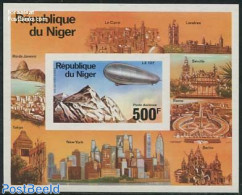Niger 1976 Zeppelin S/s Imperforated, Mint NH, Sport - Transport - Mountains & Mountain Climbing - Zeppelins - Escalada