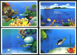 Maldives 1992 Fish 4 S/s, Mint NH, Nature - Transport - Fish - Ships And Boats - Fische