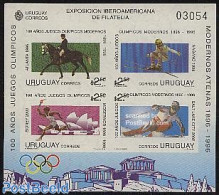 Uruguay 1996 Olympic Games S/s Imperforated (no Postal Value), Mint NH, Nature - Sport - Horses - Olympic Games - Skiing - Sci
