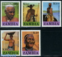 Zambia 1987 People From Zambia 5v, Mint NH, History - Various - Costumes - Kostums