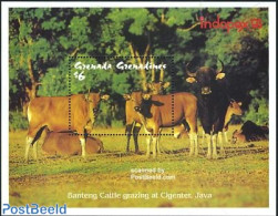 Grenada Grenadines 1993 Indopex S/s, Mint NH, Nature - Cattle - Grenade (1974-...)