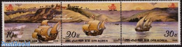 Korea, North 1988 Columbus 3v [::], Mint NH, History - Transport - Explorers - Ships And Boats - Explorateurs
