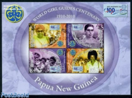 Papua New Guinea 2010 Girl Guides Centenary 4v M/s, Mint NH, Sport - Scouting - Papouasie-Nouvelle-Guinée