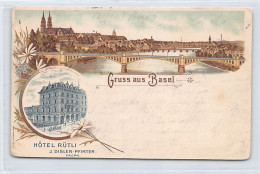BASEL - Litho - Hôtel Rütli - Verlag H. Wiemken  - Basel
