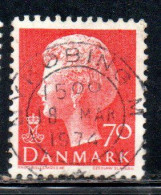 DANEMARK DANMARK DENMARK DANIMARCA 1974 1981 QUEEN MARGRETHE 70o USED USATO OBLITERE' - Used Stamps