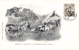 Laos - Campement De Télégraphistes Dans La Brousse - Ed. Claude Et Co.  - Laos